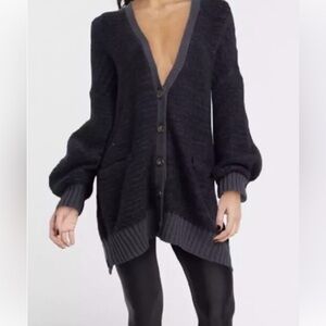 Free People Snow Drop Cardigan in deep space combo-XL